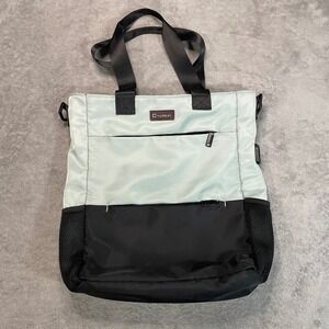 CYUREAY Convertible Tote Backpack Bag Light Blue Black USB Travel lightweight